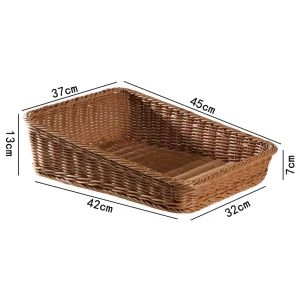 Supermarket Shopping Basket Snack Fruit Oblique Mouth Bread Container Rectangle Plastic Eco Friendly Multifunction Modern Basket