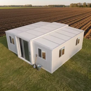 Sustainable Homestead Expandable Container House 40ft Prefab Permaculture Garden Rainwater Harvesting Office/Hotel Use Modern