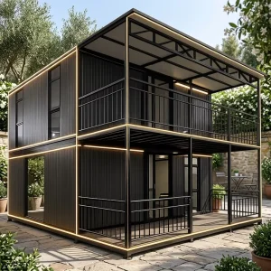Tiny Industrial Luxury Movable Eco Prefab Demountable Cottage Dual Deck Sandwich Panel Storage Office Bathroom