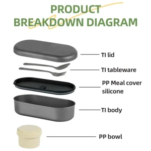 Titanium Lunch Box Titanium Bento Box Single Tier Titanium Lunch Box Food Storage Containers with Lid