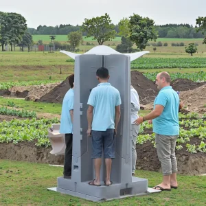 Toppla 4 Side Modern Design Eco Friendly Durable Portable Toilets Outdoor Mobile HDPE Material Door Option 5 Year Warranty 480L