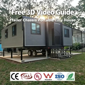Trailer Mounted Portable Office 20ft Expandable Container House with Independent Power for Remote Field Site Project Management