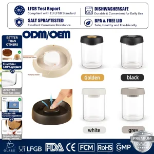 Transparent High Borosilicate Glass Storage Jar Vacuum Cap Remove Air Lid for Food Kitchen Grain Storage for Coffee Bean