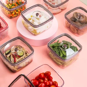 Transparent Plastic Airtight Container BPA Free Stackable Dishwasher Safe Food Storage Box Modern Square Design for Kitchen Use