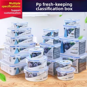 Transparent Plastic Lunch Box Silicone Sealed Food Grade Large Capacity Storage Container for Refrigerator Microwave