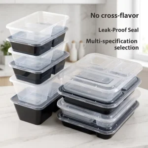 Transparent Rectangle Disposable Plastic Lunch Box Eco Friendly Takeout Packing for Fast Food Freshness Container