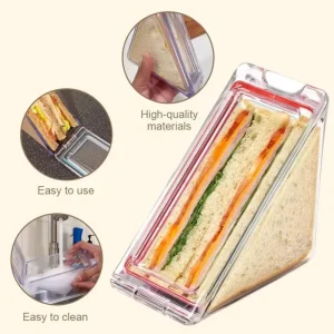 Triangle Plastic Sandwich Container Washable Easy to Clean Modern Minimalist Design