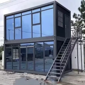 Two Layer Breathable Folding Flat Pack Modular Container Houses for Dormitories Offices