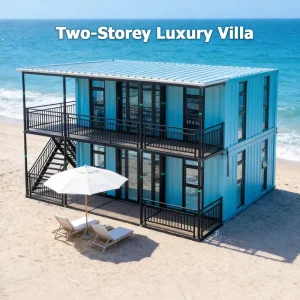 Two-Storey Fast-Install Steel Double Wing Expandable Waterproof Container House for Hotel Villa Hospital