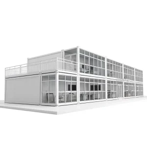 Two Storey Modular Container House Prefabricated Office Building with Terrace