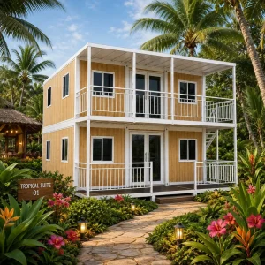Two-Storey Prefab Modular Container Home for Residential Apartment Hotel and Guest House