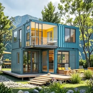 Two Story 40ft Expandable Container House Wind Resistant Mobile Home Custom Size for Resort Homestay Australia Project