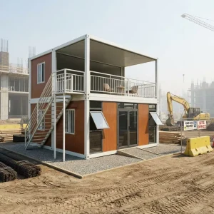 Two Story Detachable Container House Prefabricated Modular Building for Worker Dormitory and Site Office