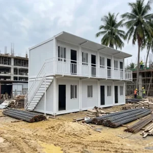 Two Story Detachable Prefab Container House Modular Temporary Office Labor Dormitory Prefabricated Building for Construction