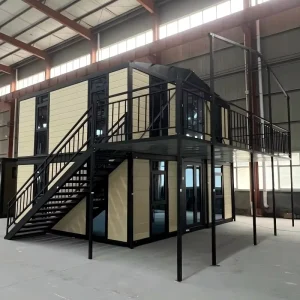 Two Story Expandable Container House Double Deck Prefab Foldable Luxury Home 20ft 40ft 3 Bedroom Terrace Stairs Balcony