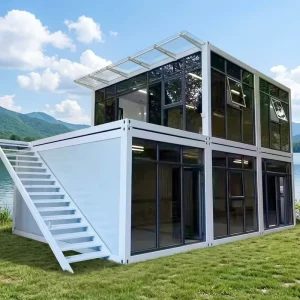Two Story Luxury Pretty Living House 4 5 Bedroom 40Ft Large Prefab House Customized Flat Pack Container House