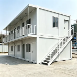 Two-Story Stackable Flat Pack Container Dormitory Prefab Staff Accommodation Fast Assembly Temporary Construction Site