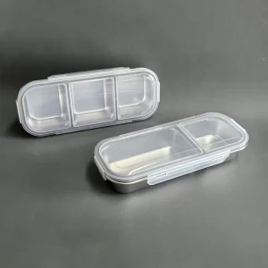 Two and Three Compartments Dividers Lunch Box Easy Portable Container Box Food Storage