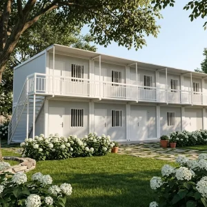 Two-story Modular Prefab Container House Sandwich Panel Insulation Fireproof Design for Construction Shop Kiosk Outdoor