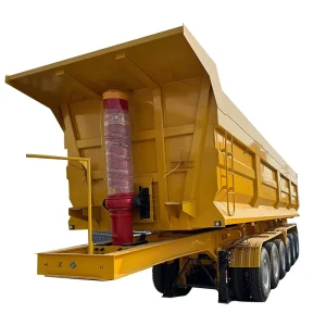 U Shape 3 Axle Rear Dump Engineering Truck Semi Trailer Steel Traction 50T