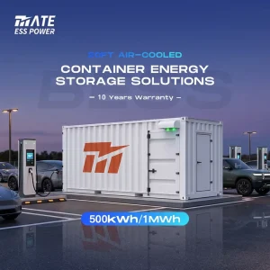 US Vision MATE 20ft Air Cooled LiFePO4 Battery BESS Energy Storage Container 500kWh 1MWh With UL for EV Fast Charging Station