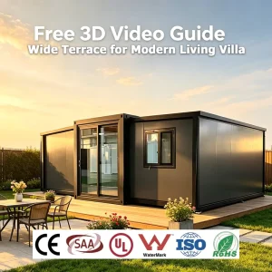 Verified Supplier 5 Year Warranty No Hidden Fees 20ft Prefabricated Tiny Home Expandable Container House for Spain Glamping Rent