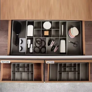 Versatile Expandable Drawer Organizer Rectangle Plastic Storage Box for Efficient Drawer Management and Clutter Clearance