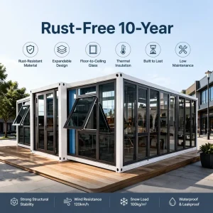 Versatile Pop Up Shop 20ft Modular Dwelling Portable Retail Store with Glass Wall for Mobile Boutique and Showroom Resale