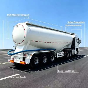 Vertical Powder Tank Semi Trailer Sealed Structure for Chemical Industrial Dry Powder Transport
