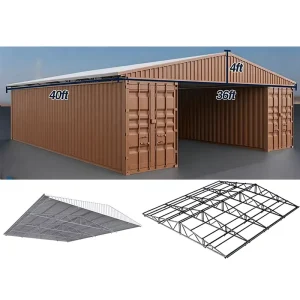 Waterproof 40FT Shipping Container Canopy Shelter Heavy Duty Commercial Storage Tent Steel Frame Warehouse Storage Roof Kit