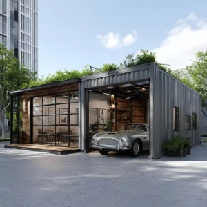 Waterproof Metal Container Storage Shed Wind Resistant Prefab Steel Tool Cabin Outdoor Storage House for Garden Tools