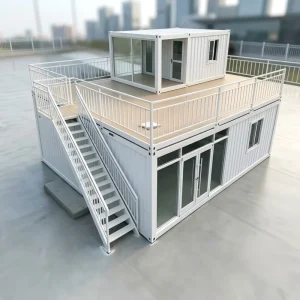 Wave Panel Prefab Container Cabin Modular Prefabricated House for Glamping Hotel Garden Villa Cafe Bar Retail Shop
