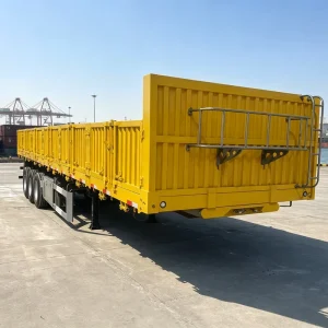 Wear Resistant Tianhong Shandong Cargo Box Side Tipper Semi Trailer 40 Ton Stone Transport Side Dump