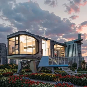 Weatherproof Custom Luxury Mobile Space Capsule Tiny House Complete Kitchen Bathroom Modular Pod for Hotel Villa Camping