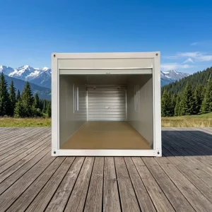 Weatherproof Prefabricated Container House with Lockable Door Customizable Metal Storage for Carport