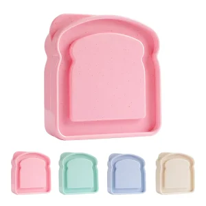 Wheat Straw Bento Box Sandwich Keeper Plastic Lid BPA Free Leakproof Storage Container for Camping & Picnic
