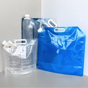 White Blue clear Stand up Collapsible Water tank Container Pouch 5l 10l Gallon Bag Pouch Water Spout Zip Printed With Handle