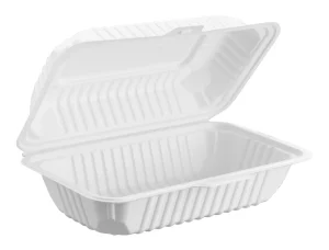 White Box Center Slide Design Take Out MFPP Food Container 9X5 Inch MFPP Disposable Food Storage Container Food Package