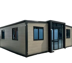 Windproof 40ft Expandable Prefabricated Double Wing Container House Easy Build 3 Bedroom Eco-friendly Fire Resistant 2 Year