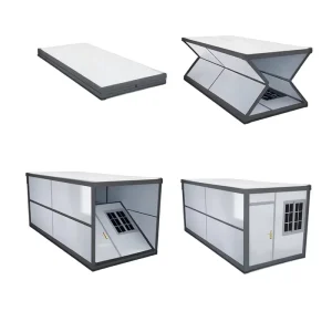 Windproof Fold up 20FT House Fast Fold Out Flat Pack With Kitchen and Bathroom Prefabricated X Folding Container House
