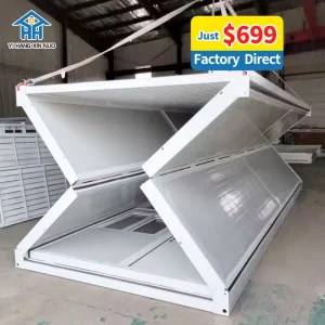 Windproof Waterproof Insulated 2 Bedrooms Quick Assembly for Mobile Shop Storage Room Worker Dormitory Z Type Folding House