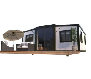 Windproof and Rainproof Folding Movable Prefab Fast Build Modular Double Wing Expandable Container House
