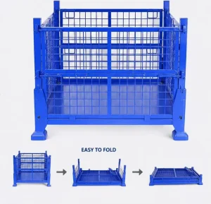 Wire Mesh Heavy Duty Steel Stacking Rack Durable Portable Warehouse Equipment for Storage Level Access Stacking Rack Box