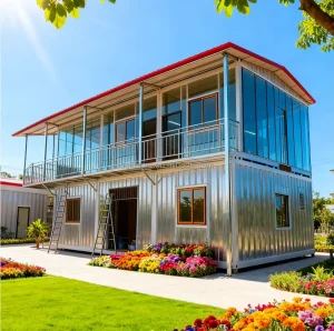 XM Quick Install Glass Container House Prefabricated Residential Unit Modular Building Modern Office School Supermarket Use