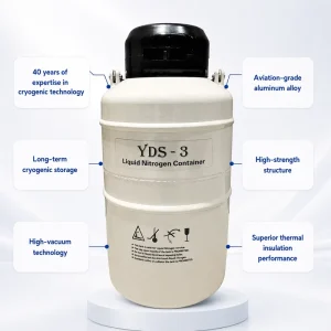 YDS3 High Strength 3L Aluminum Alloy Liquid Nitrogen Storage Tank Small LN2 Container for Biological Samples