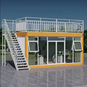 Z type Folding Double layer Modular Container House Steel Structure Modern Design Quick Assembly Glass Wall Luxury House