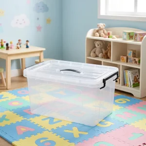 ZNST027 Modern Food Safe PP Clear Stackable Storage Box Multi-capacity Plastic Organizer Container With Lid