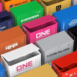 custom logo logistics business gift other desk tidy storage box for desk mini scale shipping model container desk organizer